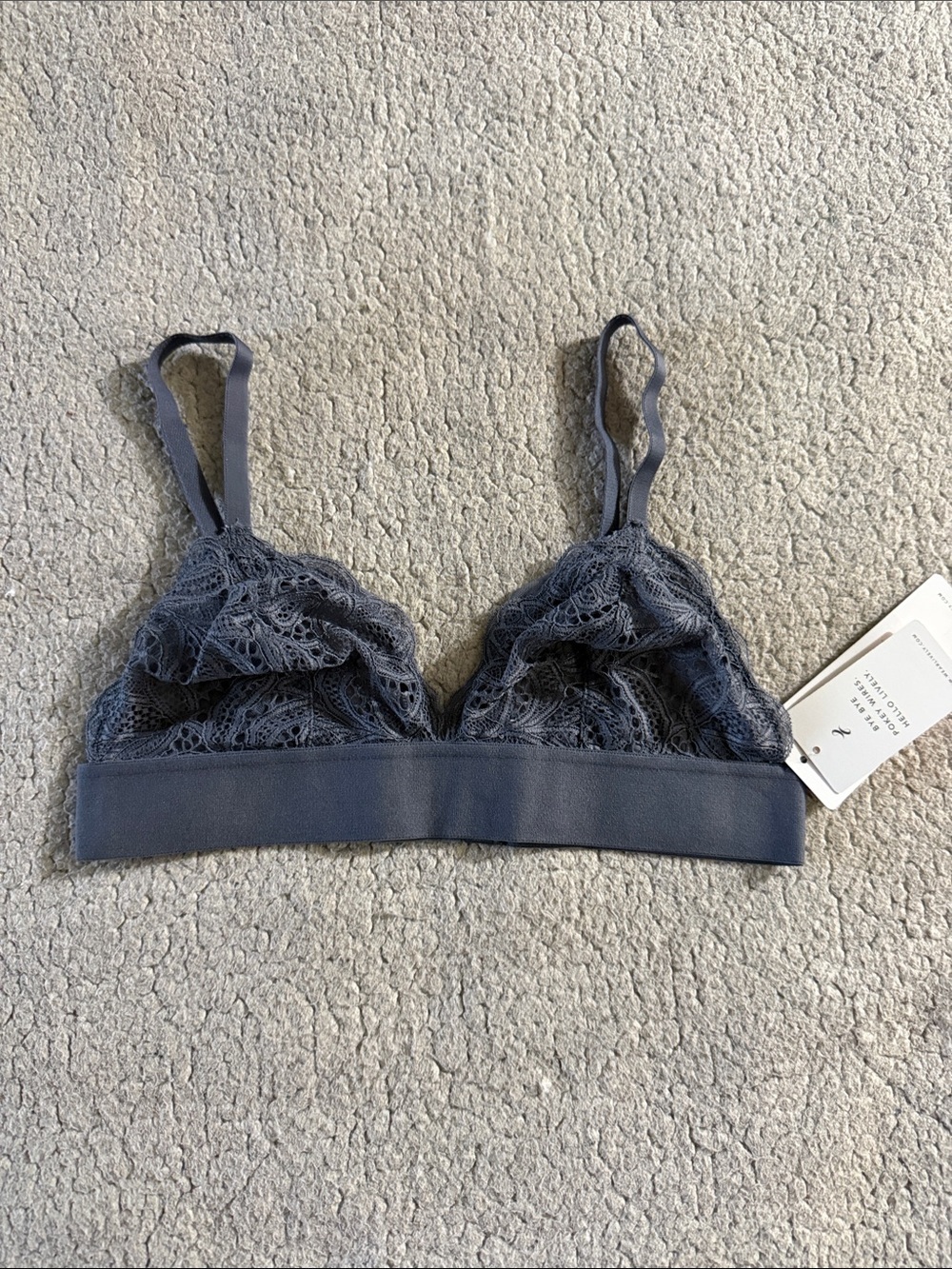 Lively Lace Bralette in Slate Gray Large